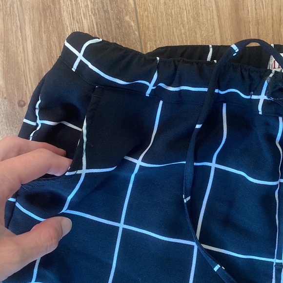 Merona black windowpane joggers pull on with pockets and drawstring small - Picture 3 of 8